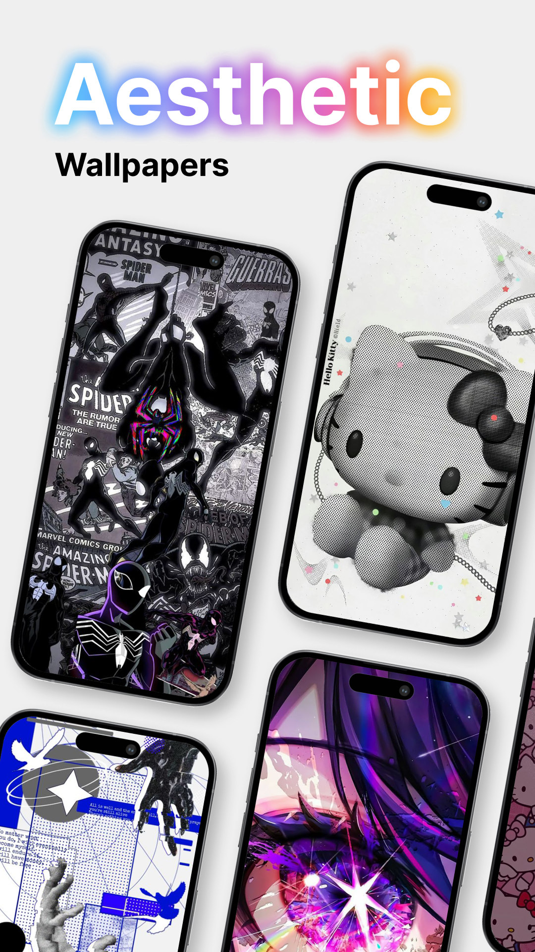 Aesthetic wallpaper previews on phones